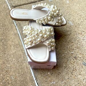 Beautiful pearl encrusted sandals
